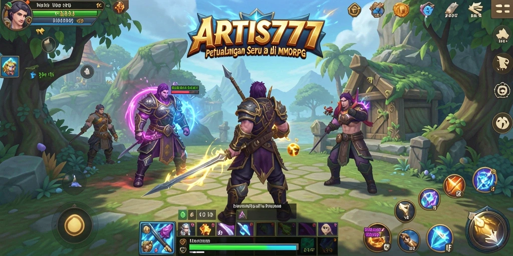 Screenshot ARTIS777 menampilkan pemain dalam pertempuran epik di dunia MMORPG.