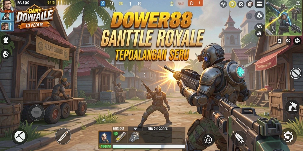 Screenshot DOWER88 menampilkan aksi seru di medan perang Battle Royale.