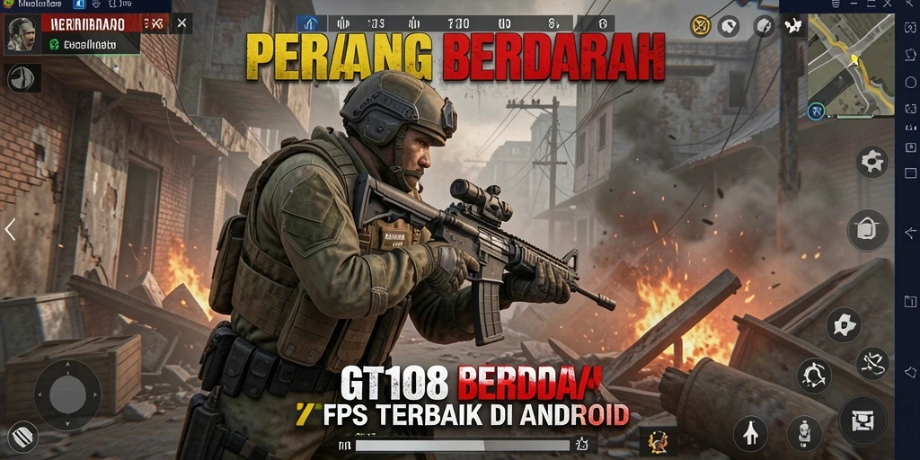 Gameplay GT108 yang intens dan menantang dalam pertempuran FPS.