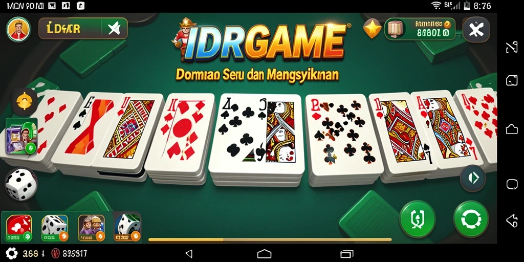 Tampilan gameplay seru permainan domino IDRGAME.