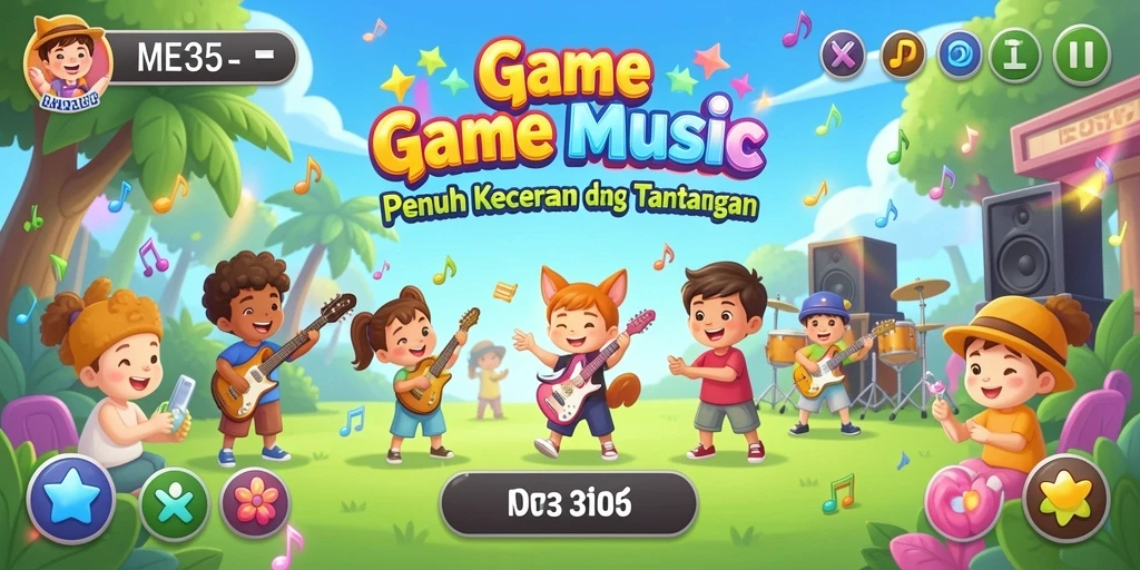 Tampilan screenshot utama ME355 dengan gameplay musik yang seru.