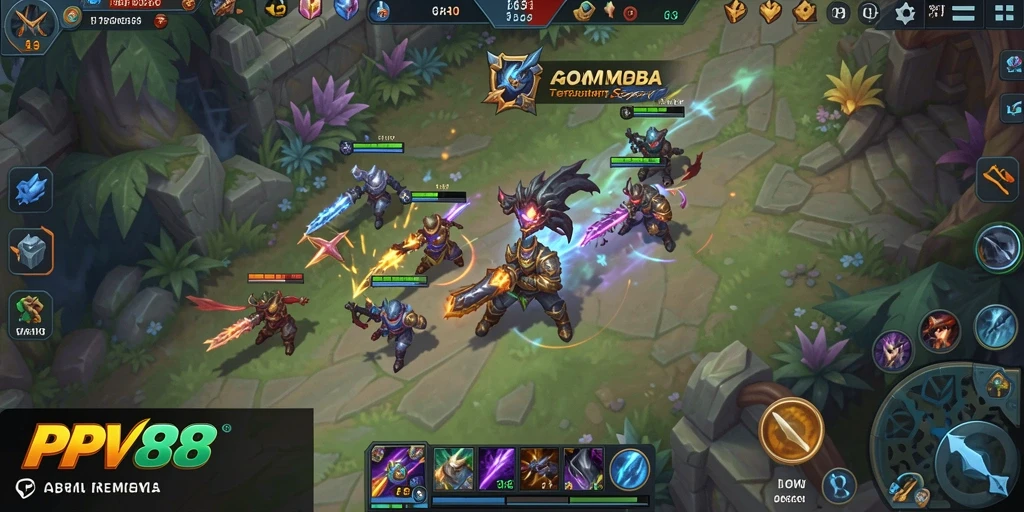 Screenshot gameplay PPV88 menunjukkan aksi seru dalam pertarungan MOBA.