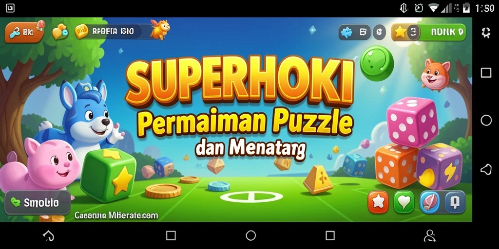 Tangkapan layar utama gameplay <strong>SUPERHOKI</strong> menampilkan tantangan puzzle yang menarik.