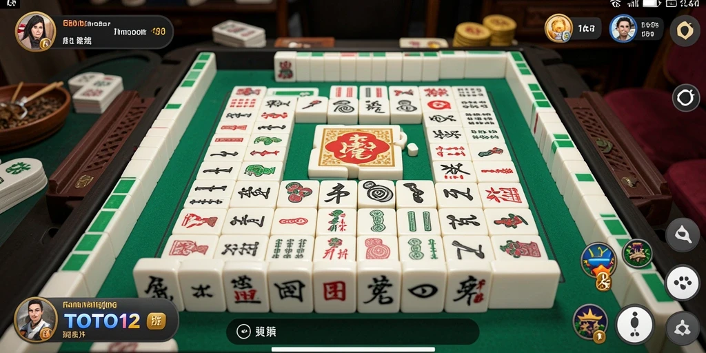 Tampilan gameplay TOTO12 yang menarik dan seru dalam permainan Mahjong.